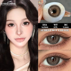 YICKYUE  -  Fashion Color Contact Lenses 1 Pair Black Big Eyes Softlenses Colored Contact Lens eye Makeup Beautiful Pupils