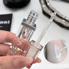 YICKYUE  -  Clear Hydrating Lip Oil Silicone Head Moisturizing Transparent Plumping Lip Gloss Jelly Glossy Tinted for Lip Care Balm Liquid