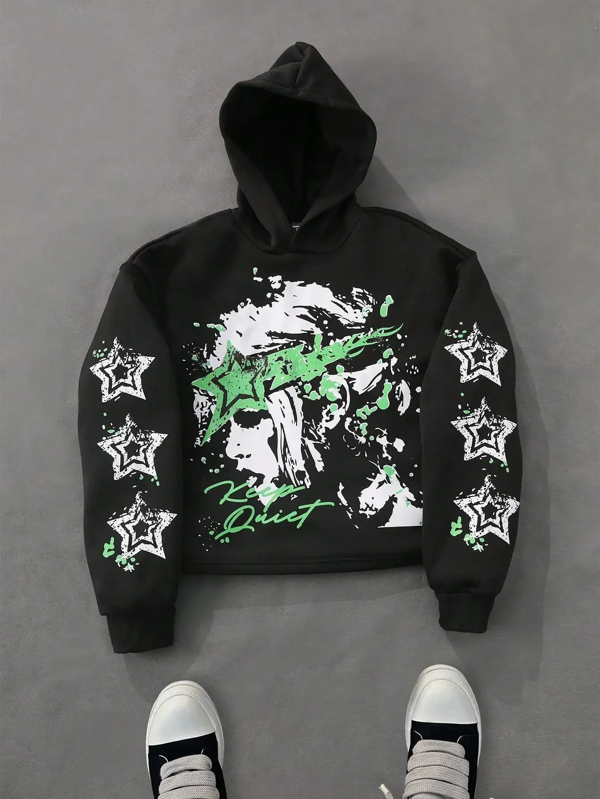 Hearujoy Hip hop street vintage letter star print hoodie men y2k Brother Harajuku fashion trend couple casual loose oversized sweatshirt