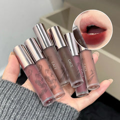YICKYUE  -  Matte Velvet Liquid Lipstick Lasting Red Lipgloss Waterproof Orange Brown Lip Tint Makeup For Women Nourishing Lip Stain