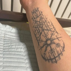 YICKYUE  -  Herbal Viking Rune Tatoo Sticker Punk Totem Fake Tattoo for Woman Man Temporary Tattoo Art Faux Tattoos Waterproof Tatuajes