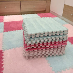 YICKYUE  -  Soft Plush Children's Mat Baby Toys Eva Foam Puzzle Carpet Warm Children Play Mats Interlocking Rugs Infant Carpet 30*30*1cm
