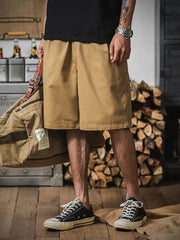 HEARUJOY  -  Vintage Gurkha Shorts Men Safari Style High Waist Buckle Button Knee Length Naples Pants Summer Casual Loose Shorts High Quality