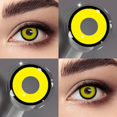 YICKYUE  -  Crazy Anime Red Colored Contact Lenses Soft Cute Cosplay Lens Natural Stylish Look Contacts For Daily Party Eye Makeup