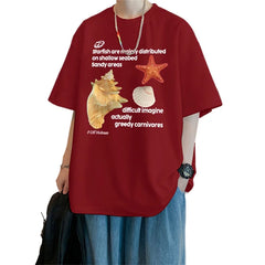 YICKYUE  -  Men's T shirts Cotton White 4XL Mens Summer Wear Oversized T-Shirt Letter Print Funny Casual Tee Shirts Male Clothes Big Size