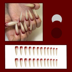 YICKYUE  -  24pcs Gothic Blood Bone Stiletto Tips False Nail Press On Nails for Halloween Party Cosplay Horror Halloween Manicure Sets
