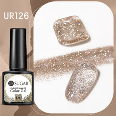 YICKYUE  -  7.5ml Champagne Reflective Glitter Nail Gel Polish Summer Laser Sparkling Effect Semi Permanent Soak Off UV LED Varnish