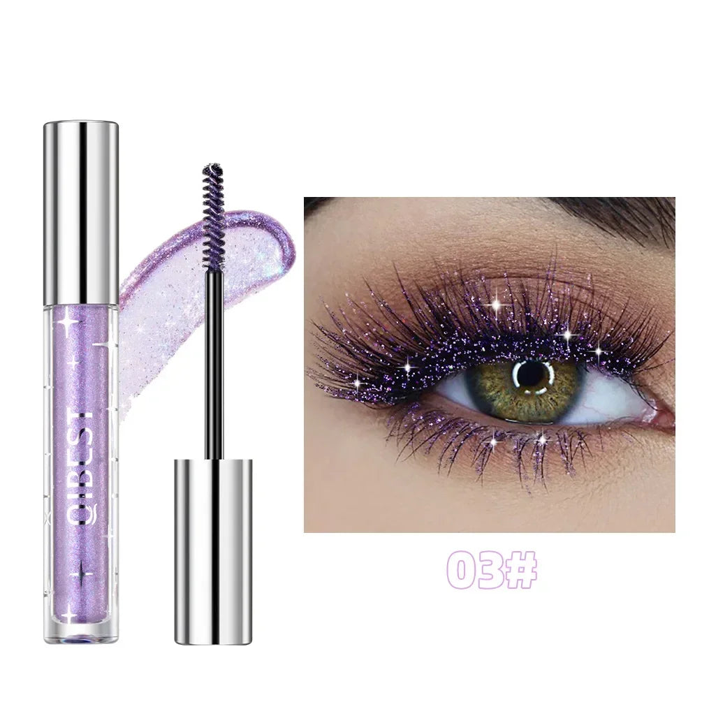 YICKYUE  -  Sliver Gold Purple Diamond Glitter Mascara Quick Dry Long Lasting Waterproof Curling Thick Shiny Eyelash Sexy Mascara Makeup