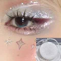 YICKYUE  -  1pc Gemstone Shining Single-color Eyeshadow Diamond Glitter Pearlescent Highlighter Makeup Lasting Blue Shiny Eye Shadow Palette