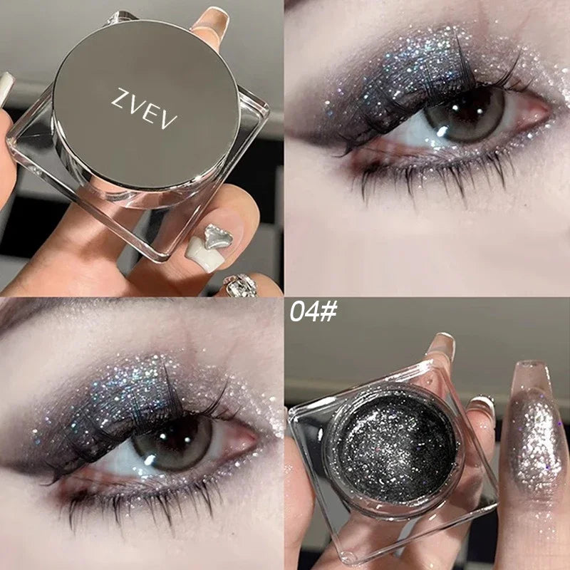 YICKYUE  -  Glitter Eyeshadow Long Lasting Waterproof Pearlescent Glitter Shimmer Eye Shadow Eyes Body Glitter Makeup Cosmetics