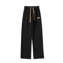 HEARUJOY  -  Summer Casual Pants Men Fashion Straight Ice Silk Pants Men Streetwear Hip-hop Loose Pleated Pants Mens Beige Trousers M-3XL