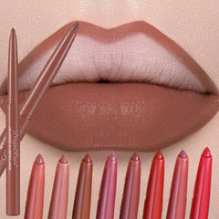 YICKYUE  -  1PC Matte Brown Lip Liner Pencil Long Lasting and Waterproof Red Lip Contour Matte Lipstick Fill Pen Lips Makeup 12 Colors
