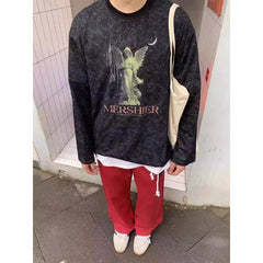 HEARUJOY  -  American Sle Loose Drapey Sport Pants for Men Casual Street Dance Wide Leg Sweatpants Straight Cut Trousers Trendy