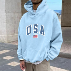 HEARUJOY  -  Men'S Trendy Business Casual Fall Hooded Sweatshirt Mens And Winter Fashion Casual Fashion Printing Long Hooded Shirt 후드티
