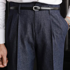 HEARUJOY  -  High Waist Trousers Pant For Man OfficeTrouser Business Casual Pant British Social Club Outfits Pantalones Hombre Excluding Belt