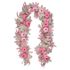 YICKYUE  -  Fall Garland for Mantle 5.7ft Pink Pumpkin Garland Halloween Decorations Decorative Thanksgiving Wreath for Window Fireplace