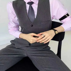 HEARUJOY  -  Unisex Black Grey Blazer Vest Edgy Slim Fit Suits Vest with High End Tailored Design for Men Women