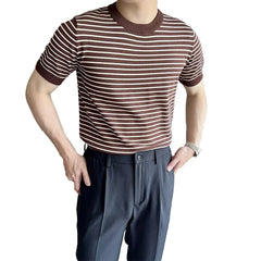 HEARUJOY  -  Crew Neck Blouse Men Korean Style T-shirt Applicable Gender Men Brand New Condition Korean Style Fashion Summer Casual Outfit