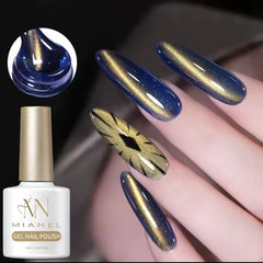 YICKYUE  -  10ML 1PCS Gold Light Blue Cat Eye Gel Nail Polish New Glass Bead Whitening Nail Art Autumn Nails Nail Supplies