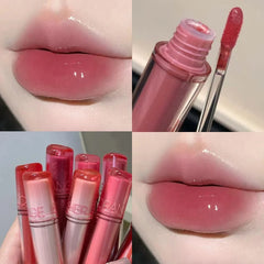 YICKYUE  -  Pink Mirror Crystal Lip Gloss Makeup Water Glass Lip Glaze Plumping Waterproof Jelly Lip Tint Lipstick Moisturizing Beauty Lips