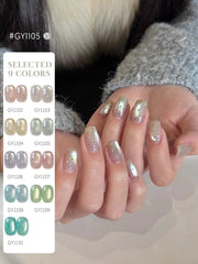 YICKYUE  -  12ml Monet's Garden Cat Eye Gel Polish 9 Colors Holographic Magnetic UV Gel Soak Off for Elegant Daily Nail Art Manicure
