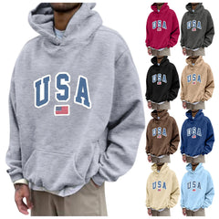 HEARUJOY  -  Men'S Trendy Business Casual Fall Hooded Sweatshirt Mens And Winter Fashion Casual Fashion Printing Long Hooded Shirt 후드티