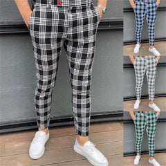 HEARUJOY  -  Breathable Drawstring With Pockets Surfing Beach Sweat Pants Mens Fashion Casual Plaid Zipper Trousers Trousers 반바지 남자