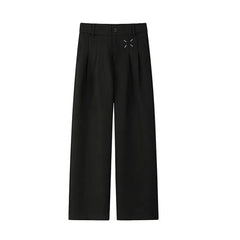 HEARUJOY  -  Grey Suit Pants Men Fashion Society Mens Black Dress Pants Korean Loose Straight Pants Mens Office Formal Trousers Plus Size