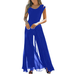 HEARUJOY  -  Elegant Ol Jumpsuit Women'S Summer Long Chiffon Jumpsuit Wide Leg Set Temperament Jumpsuit Female Bodysuit Plus Size