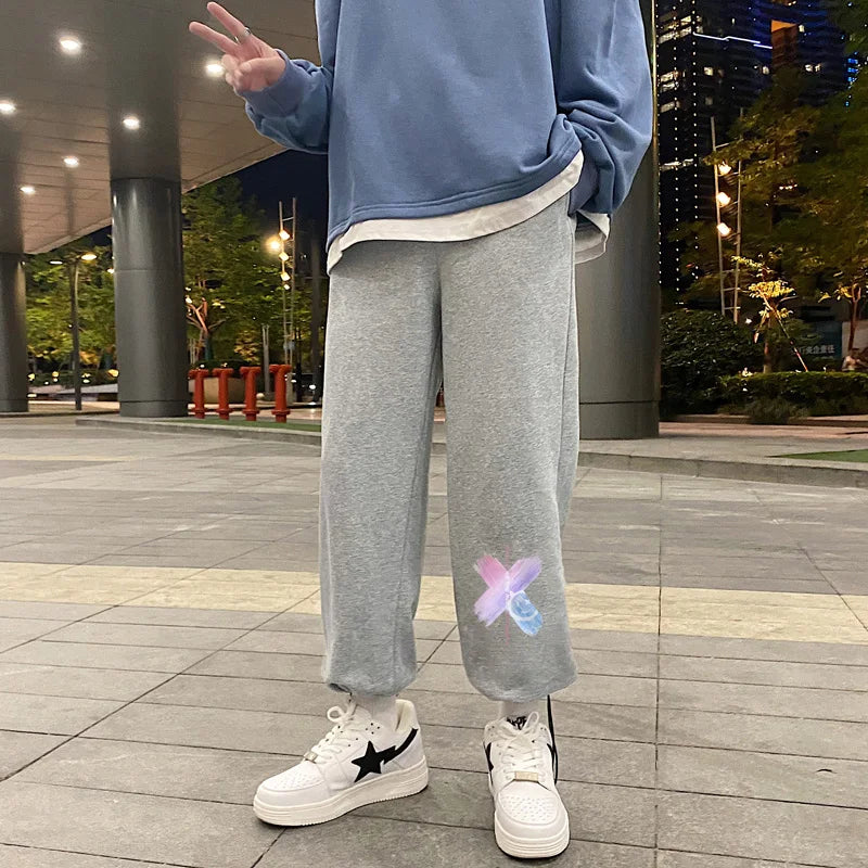 HEARUJOY  -  Men's Sweatpants Fshion Straight Autumn Comfortable Man Pants Black Letter X Print 5XL Casual Wear Sports Trouser Joggers Trendy