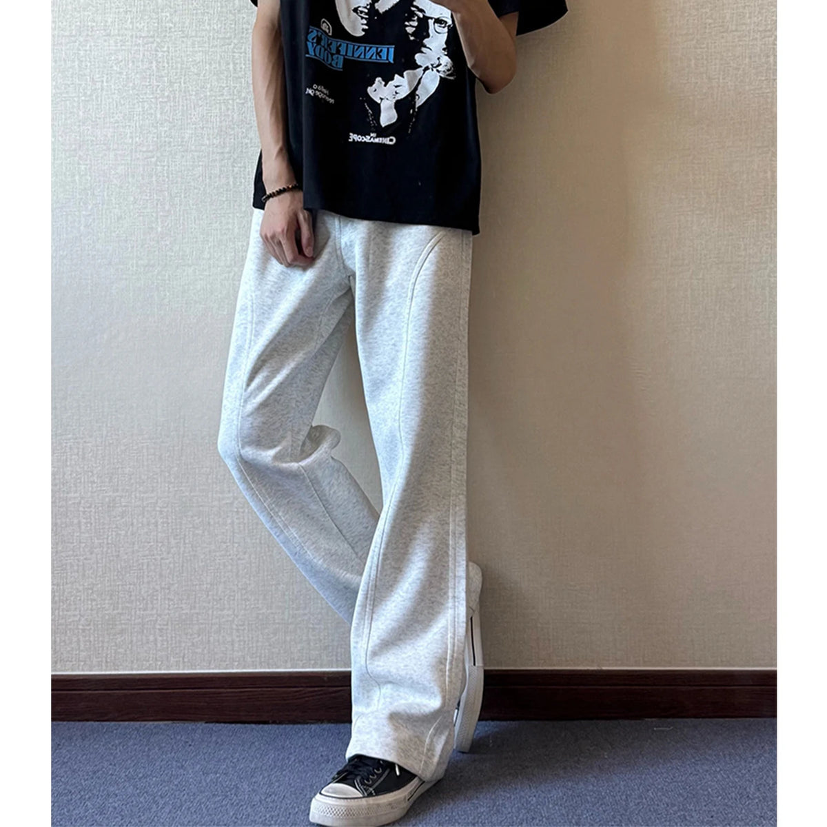 HEARUJOY  -  Casual Loose Fit Straight Leg Sports Sweatpants Comfortable Autumn American Sle Men's Pants Cleanfit Drapey Loose Pants