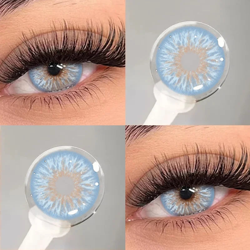 YICKYUE  -  1Pair Colored Contact Lenses with Prescription New Brown Daisy Contact Lenses Purple Beautiful Pupils Soft Contact Lenses