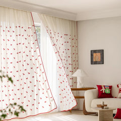 YICKYUE  -  Modern Simple Vintage Horse Sheer Curtain, Elegant Lightweight Window Shade, Sunshade UV Protection, Suitable for Living Room Be