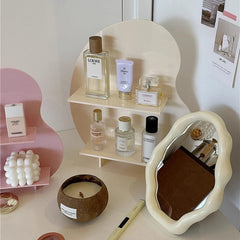YICKYUE  -  PGY Desktop Acrylic Cosmetics Rack Makeup Organizer 2 Layers Large Capacity Cosmetics Storage Shelf Dispaly Rack Ins Table Decor