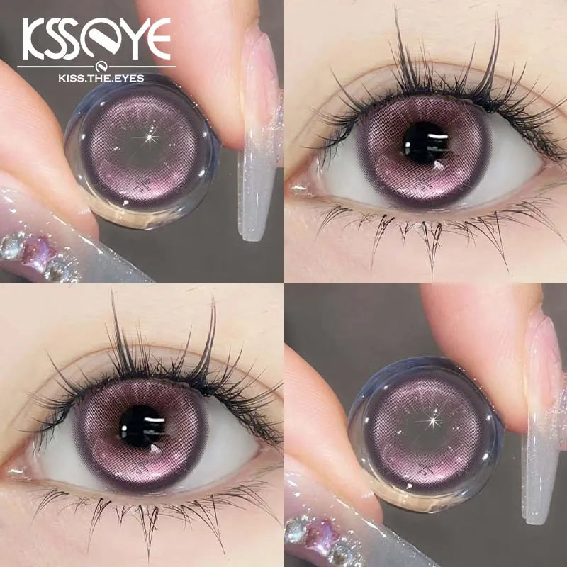 YICKYUE  -  1pair Contact Lenses Bling Pupils With Diopters Blue Lenses Brown Color Contacts Gentle Contact Lenses for Girls Contacts