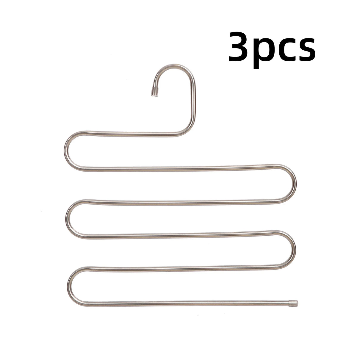 YICKYUE  -  3pcs/Stainless Steel Trouser/Skirt Hanger with Fixed Clamps - Non-Slip, Heavy-Duty, for Wardrobe Organization and Storage