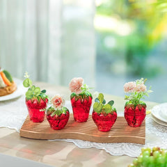YICKYUE  -  Creative Strawberry Vase Hydroponic Plant Vases Fruit Pots Flower Pots Home Desktop Office Unique Decoration Accessories