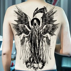 YICKYUE  -  Lasting Angel Fake Tattoo Full Back Traditional Art Tattoo Sticker Punk Snake Temporary Tattoos Waterproof Tatuajes Temporales
