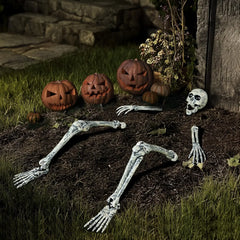 YICKYUE  -  Halloween Skeleton Decorations Outdoor, Life Size Skeleton Yard Stakes, Groundbreaker Skulls Decor for Graveyard Yard Lawn