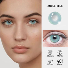 YICKYUE  -  2pcs Blue Contact Lenses with Diopters Graduated Beautiful Pupil Prescription Correct Myopia Hydrophilic