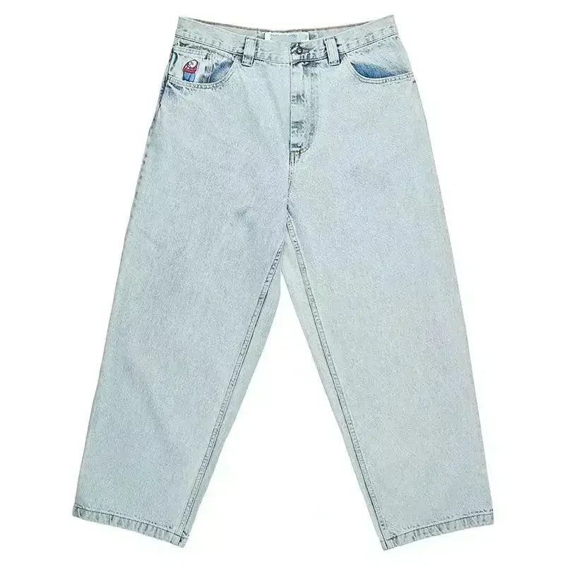 HEARUJOY  -  American Vintage Bigboy Embroidery Baggy Jeans Streetwear High Waisted Y2k Basketball Pants Couples Skateboard Men Clothing