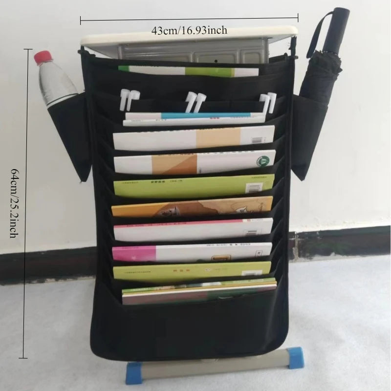 YICKYUE  -  1pcs Desk Side Storage Bag Hanging Book Bag for Students Desktop Organizer Pouch