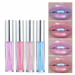 YICKYUE  -  6 Colors Laser Holographic Lip Gloss Liquid Lipstick Mermaid Pigment Longlasting Glitter Lipgloss Waterproof Metallic Lip Makeup