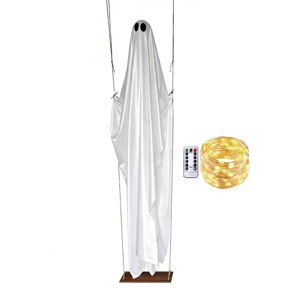YICKYUE  -  Halloween Hanging Ghost Decorations Spooky Garden Hanging Ornaments Hanging Ghost Swing with Remote Control Led for Outdoor
