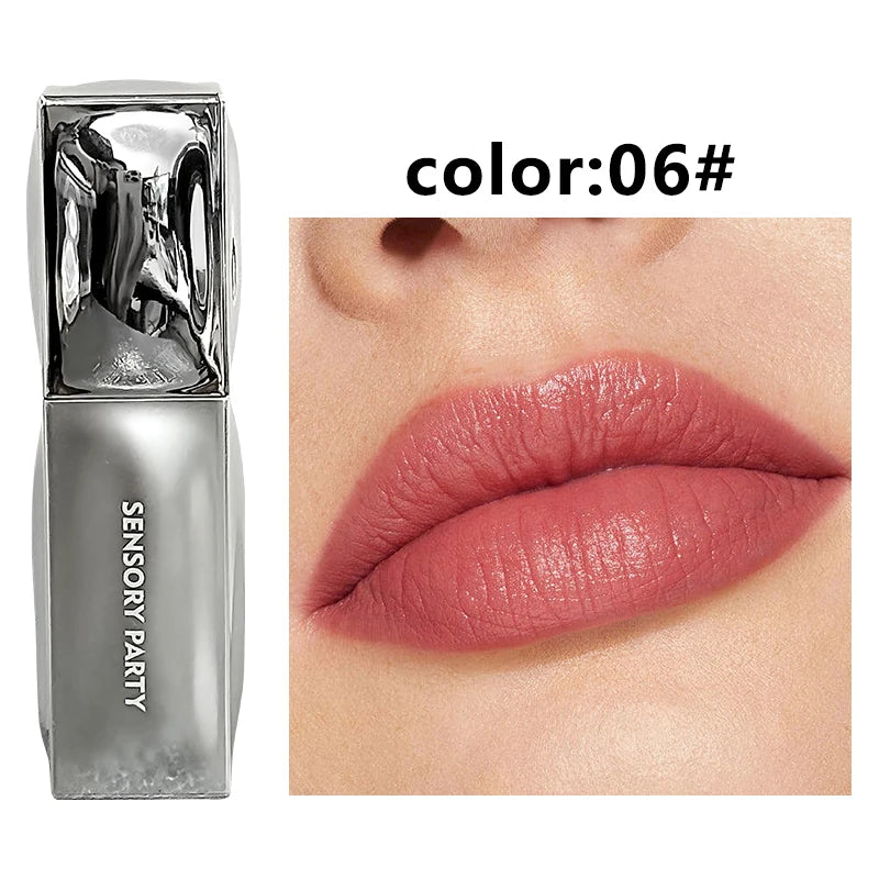 YICKYUE  -  1 Pcs Waterproof Matte Velvet Lip Gloss Nude Pink Colors Long Lasting Non-stick Cup Not Easy To Fade Lip Gloss Lipstick Makeup