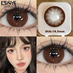 YICKYUE  -  2PCS Brown Natural Colored Eyes Lenses Beauty Pupils Korean Lenses with Myopia Graduation Yearly Cosmetics Fast Shipping