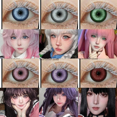 YICKYUE  -  1pair Green and Red Anime Cosplay Colored Contact Lenses for Cosplayers: Daily, Party, and Eye Beauty Makeup Contacts