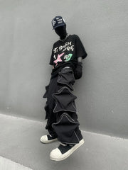Hearujoy Cargo Pants Men Y2k Pants Hip Hop Punk Black Casual Goth Joggers Men Sweatpants Oversized Star Pocket Baggy Hosen Streetwear