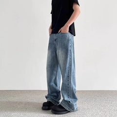 HEARUJOY  -  Men's Solid Color Straight Jeans American Retro Fashion Trend Street Hip Hop Loose Breathable Daily Summer Men's Bottoms
