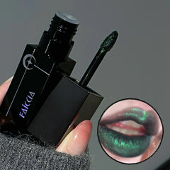 YICKYUE  -  Gothic Matte Black Liquid Lipstick Moisturizer Long-Lasting Punk Blue Green Sparkling Pearl Lip Gloss Halloween Lip Glaze Makeup